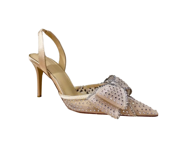 SUDTO Diamante Bow High Heel Sandals