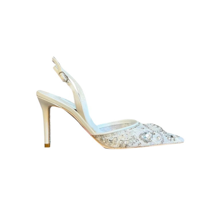SURCI Diamante Mesh High Heel Pumps