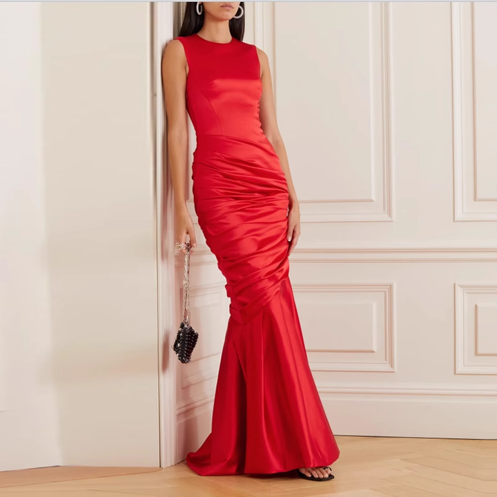 TERIV Ruffled Hem Evening Dress Gown