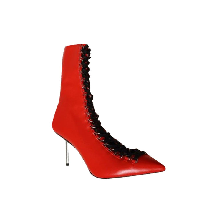 TERUI Lace Up High Heel Ankle Boots