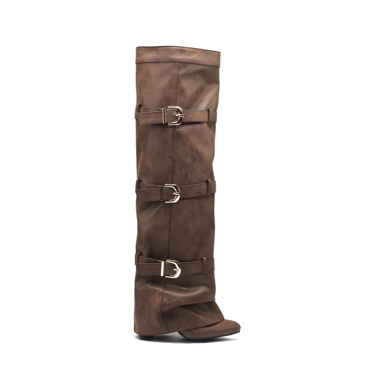 TERUL Buckled Knee High Boots