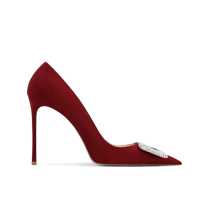 TIMVA Diamante Mid Heel Pumps - 8cm