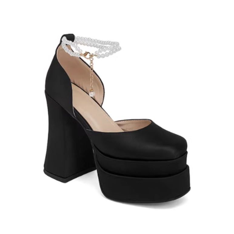 TUHON Ankle Strap Block Heel Platform Sandals