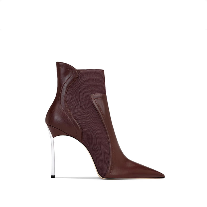 TUVCI Stiletto Heel Ankle Boots - 8cm