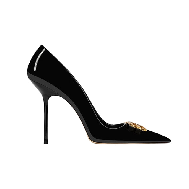 VAHAJ Metal Embellished Mid Heel Pumps - 8cm