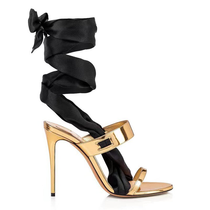 VALAK Lace Up High Heel Sandals