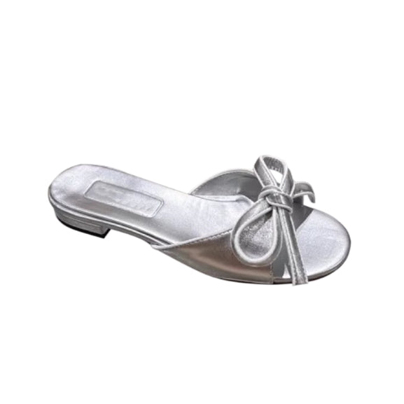 VASEL Bow Flat Slippers Slides