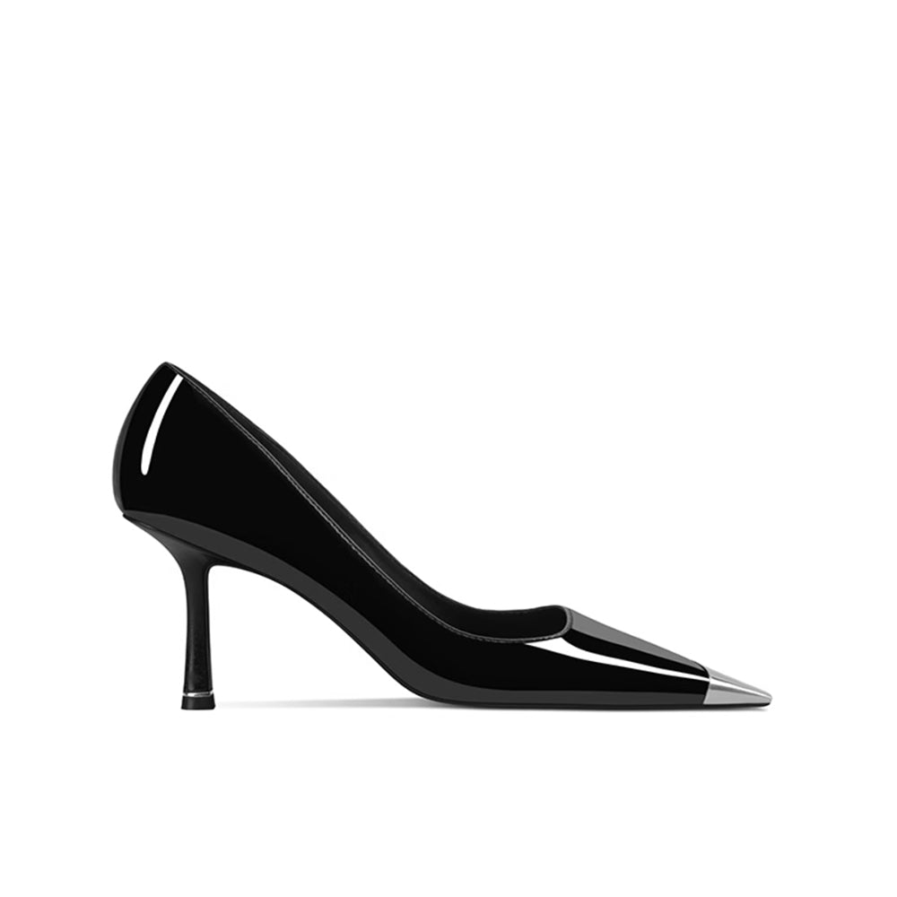 VATNA Metal-Plated Kitten Heel Pumps - 6cm