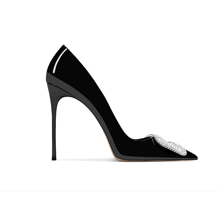 VEINA Diamante Buckled High Heel Pumps - 10cm