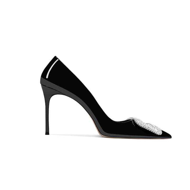 VEINA Diamante Buckled Mid Heel Pumps - 6cm