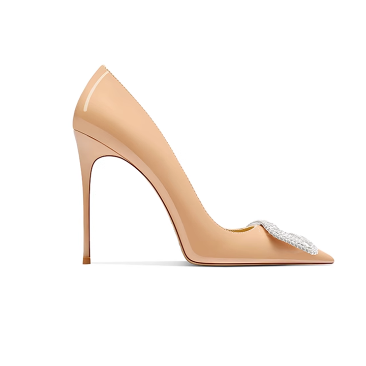VEINA Diamante Buckled High Heel Pumps - 10cm