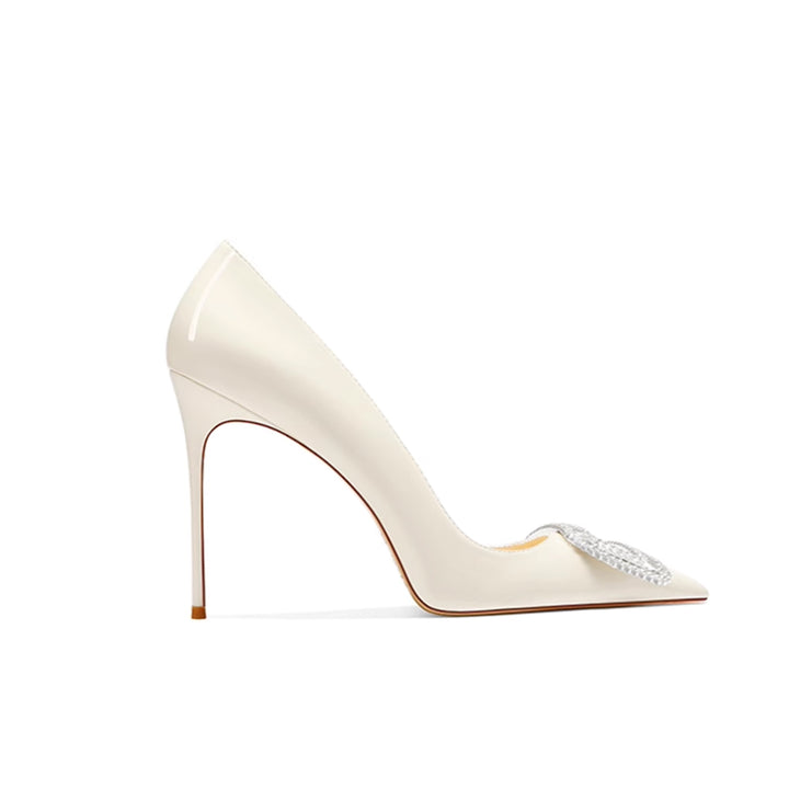 VEINA Diamante Buckled Mid Heel Pumps - 8cm