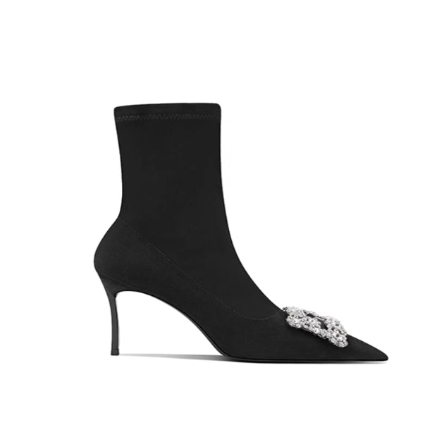 VEKRI Diamante Buckled Ankle Boots - 6cm