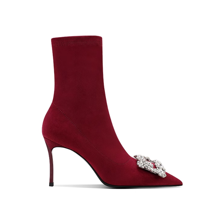 VEKRI Diamante Buckled Ankle Boots - 10cm
