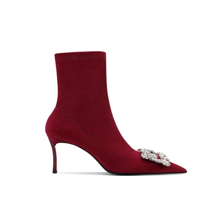 VEKRI Diamante Buckled Ankle Boots - 6cm