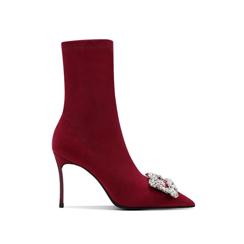 VEKRI Diamante Buckled Ankle Boots - 8cm