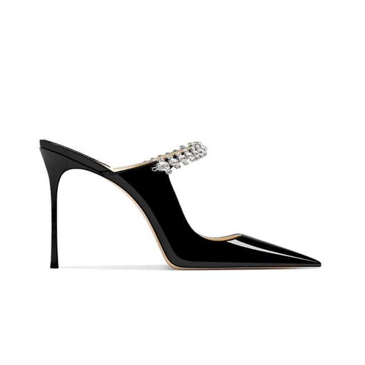 VERUI Diamante Mid Heel Mules Sandals - 8cm