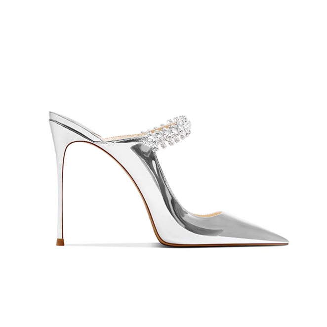 VERUI Diamante High Heel Mules Sandals - 10cm