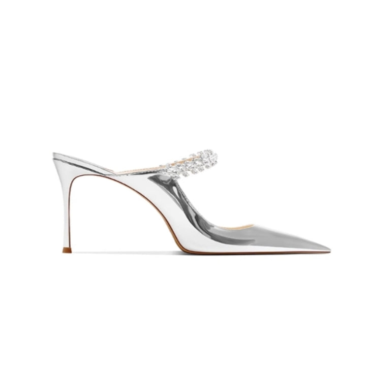 VERUI Diamante Mid Heel Mules Sandals - 6cm