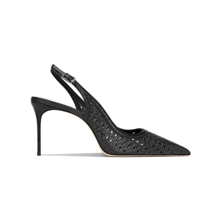 VLERA Cut Out Mid Heel Sandals - 8cm