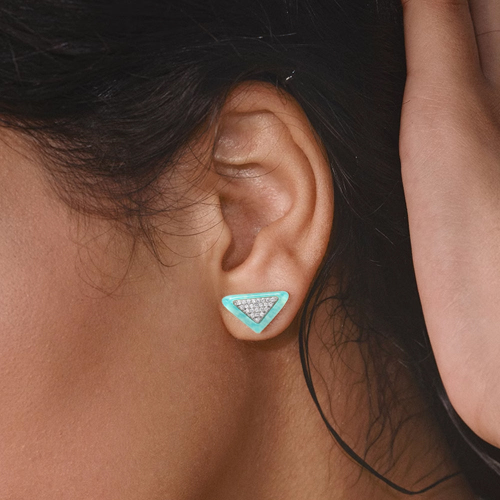 VORSA Diamante Triangle Earrings - Pair