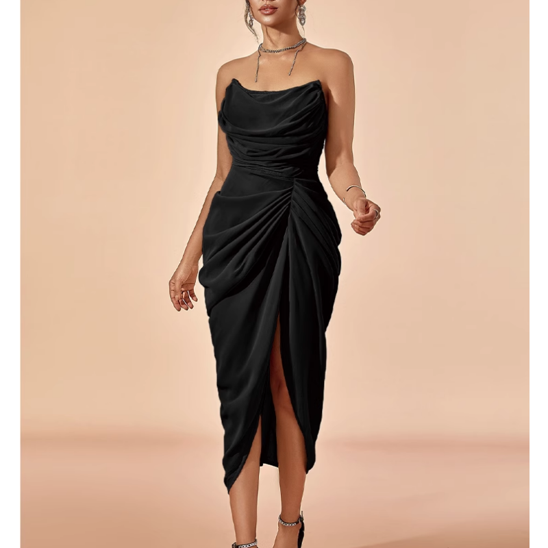 Black XENAV Slip Cami Evening Dress Gown | i The Label I The Label Black XENAV Slip Cami Evening Dress Gown | i The Label I The Label
