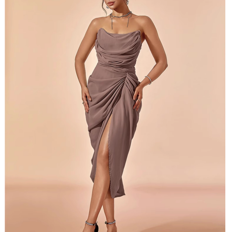 Grey XENAV Slip Cami Evening Dress Gown | i The Label I The Label Grey XENAV Slip Cami Evening Dress Gown | i The Label I The Label