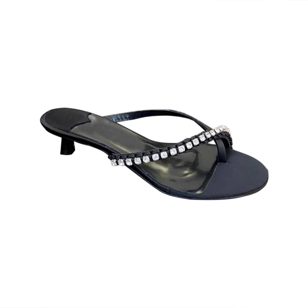 XETRO Diamante Kitten Heel Sandals