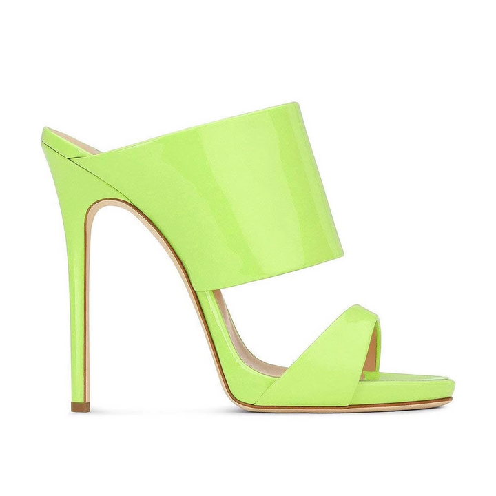 ZAVRU Patent Leather Mules Sandals