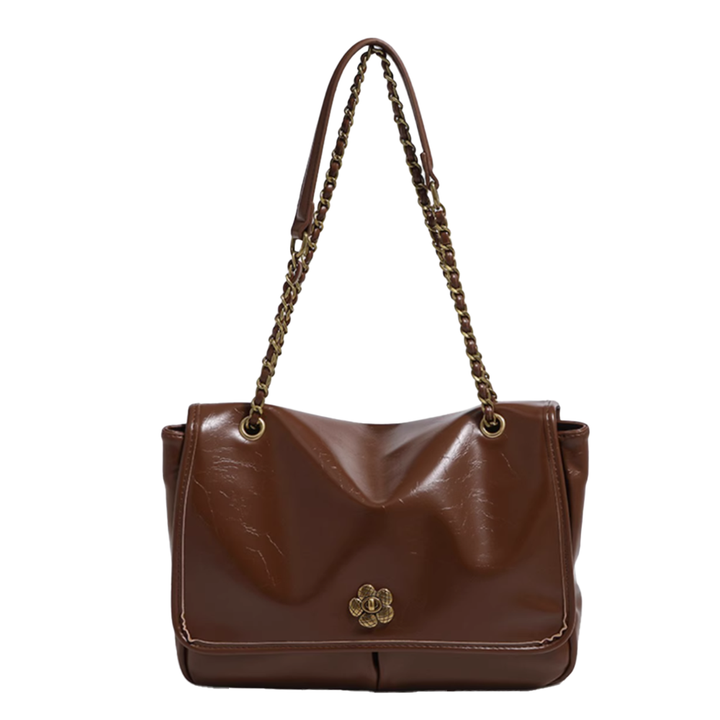 ZELDA Metal Lock Cross Body Bag - Large