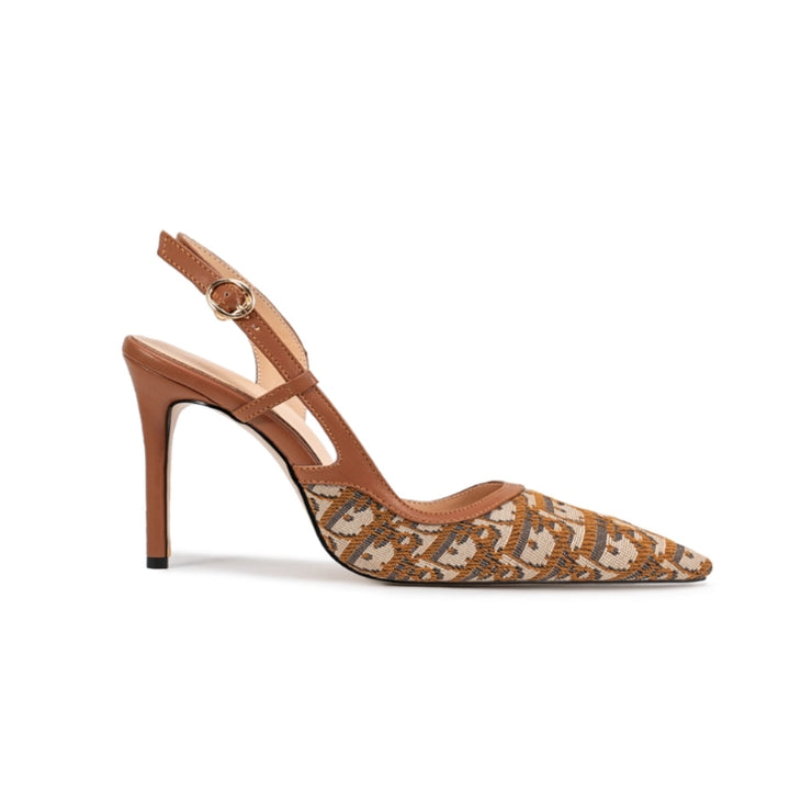 ZETVO Slingback Mid Heel Sandals - 8cm
