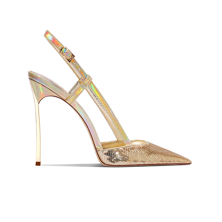 ZUBAI Sequinned High Heel Sandals - 10cm