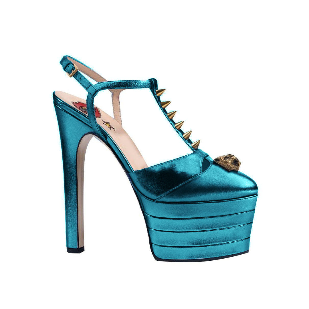 BESEY T-Strap High Heel Platform Sandals