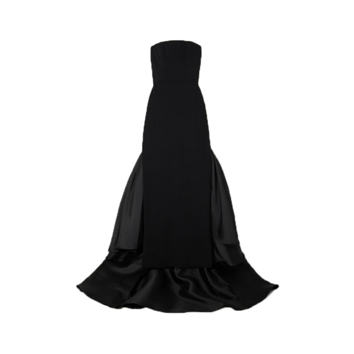 CUDAH Ruffled Hem Tube Evening Dress Gown