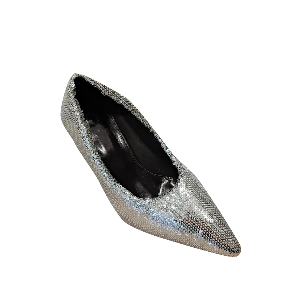 CUNAL Sequinned Mid Heel Pumps