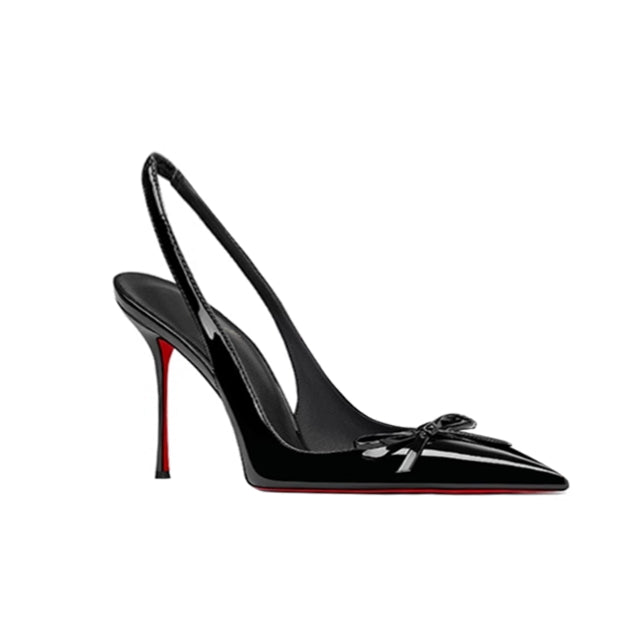 DEMCU Bow Slingback Mid Heel Sandals - 8cm
