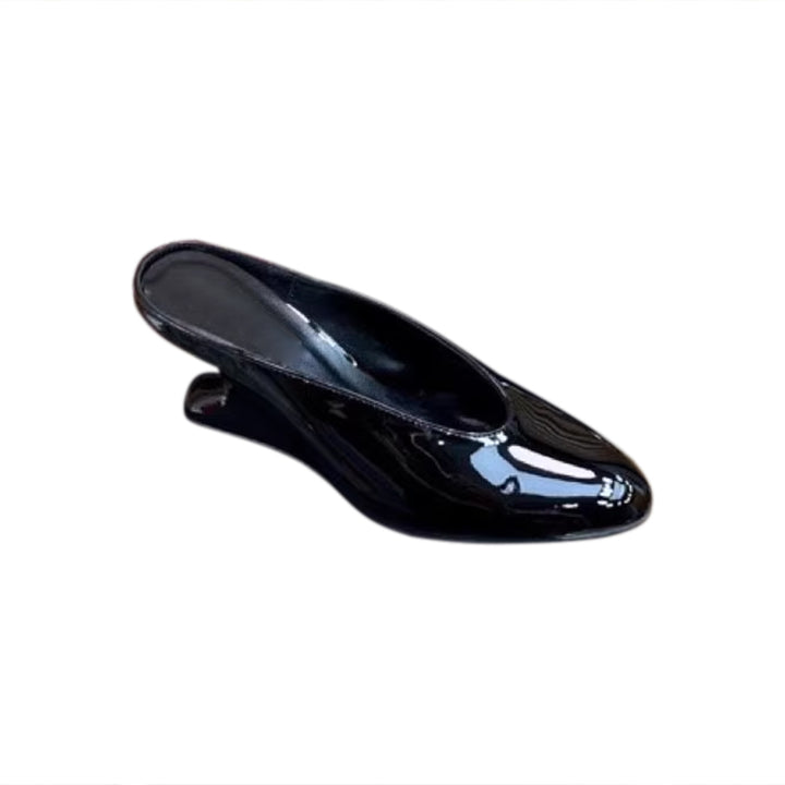 DEMNI Sculptured Heel Mules Sandals