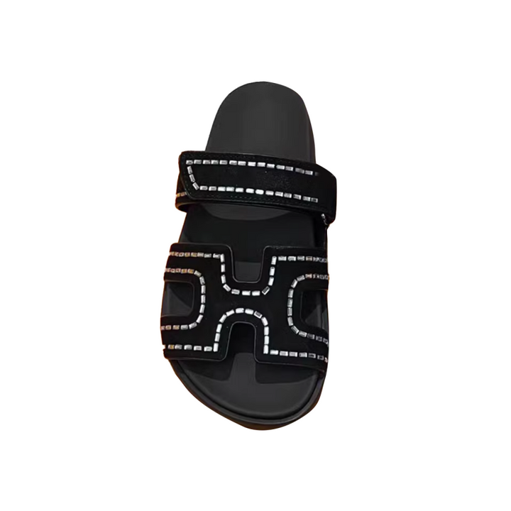HESIE Diamante Flat Slippers Slides