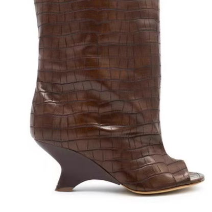 FLECI Sculptured Heel Knee High Boots - 9cm