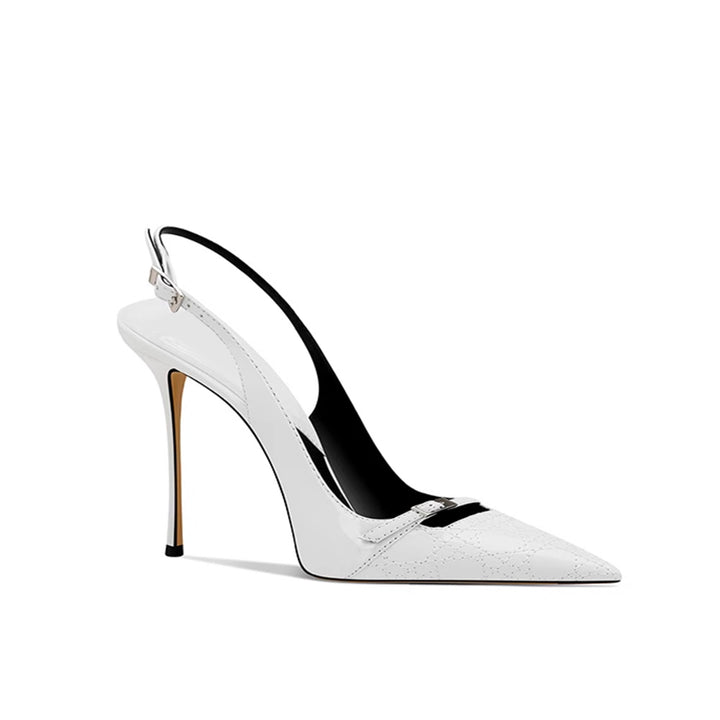 FLOCE Buckled Slingback Mid Heel Sandals - 8cm