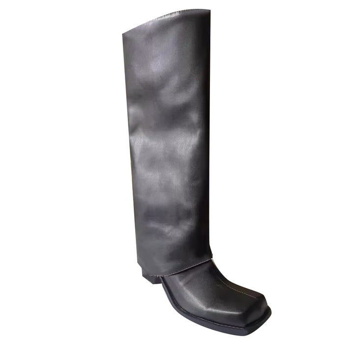 FOSIA Block Heel Knee High Boots