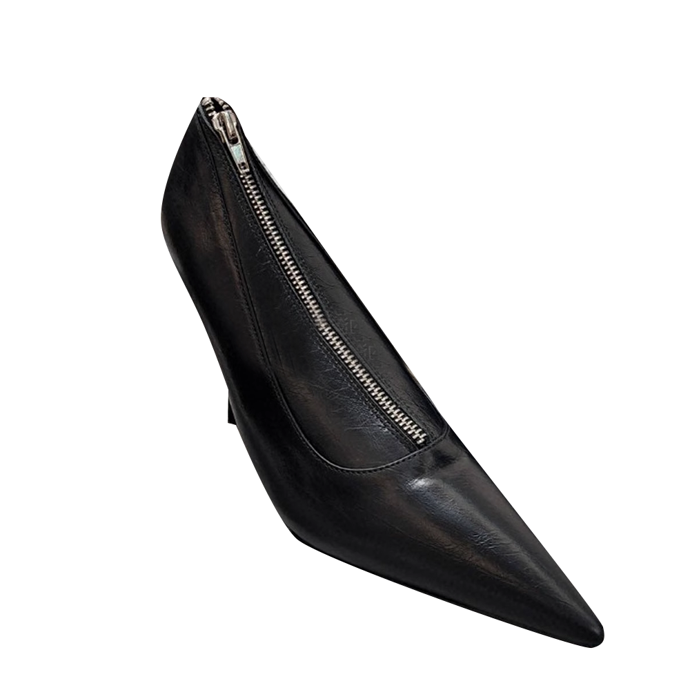 GAHEL Zip Stiletto High Heel Pumps