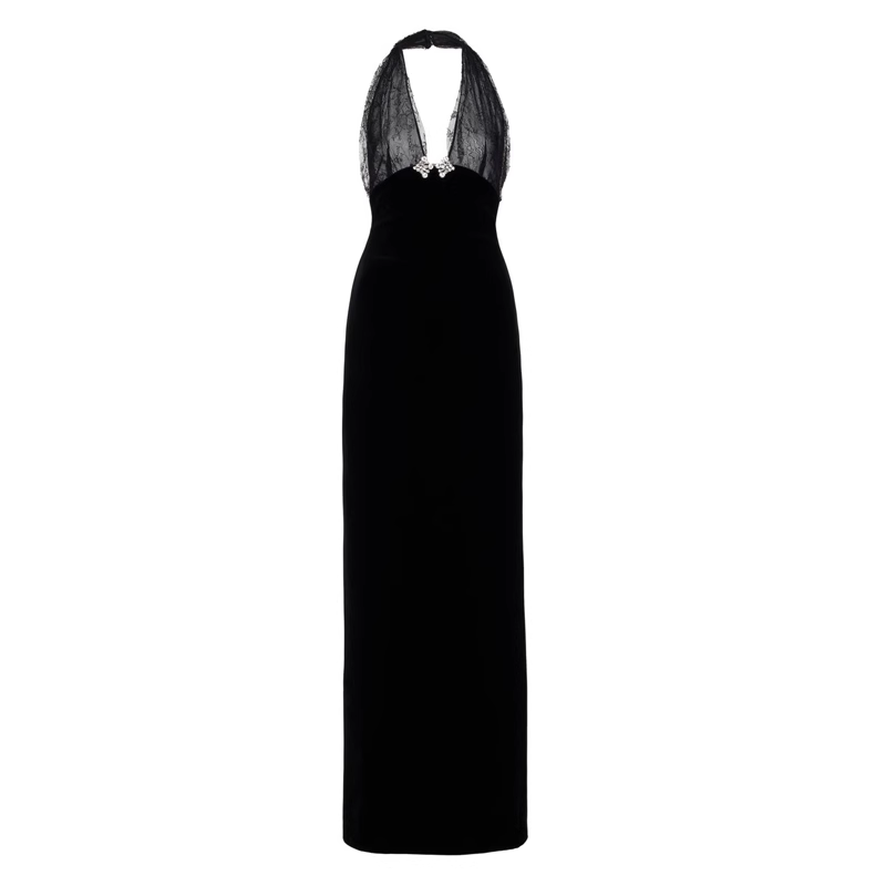 GENAC Deep V Evening Dress Gown