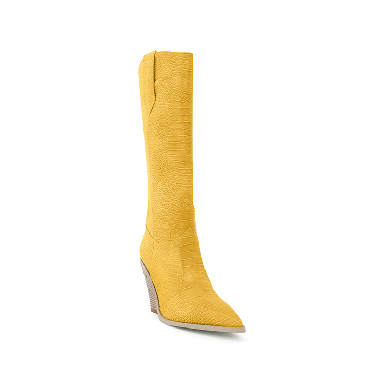 GESA Sculptured Heel Western Cowboy Knee High Boots