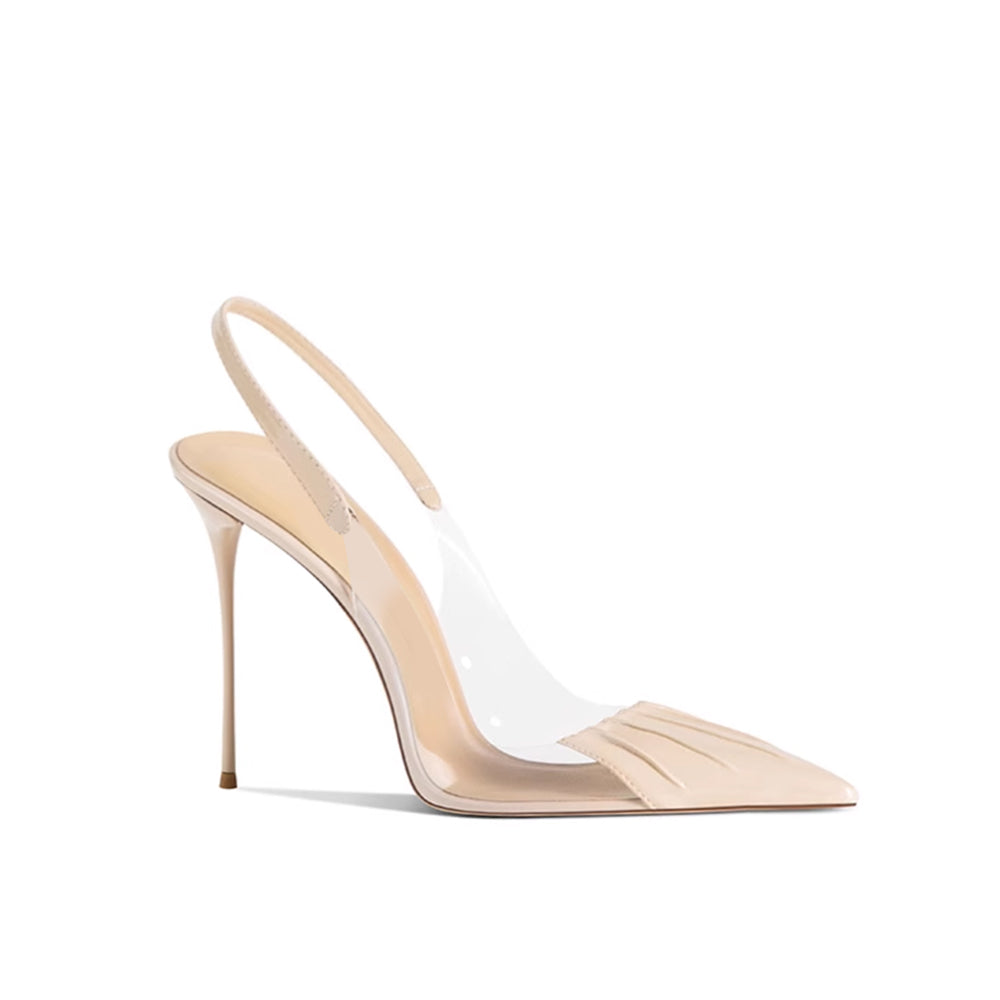 HAZEI PVC Mid Heel Sandals - 8cm