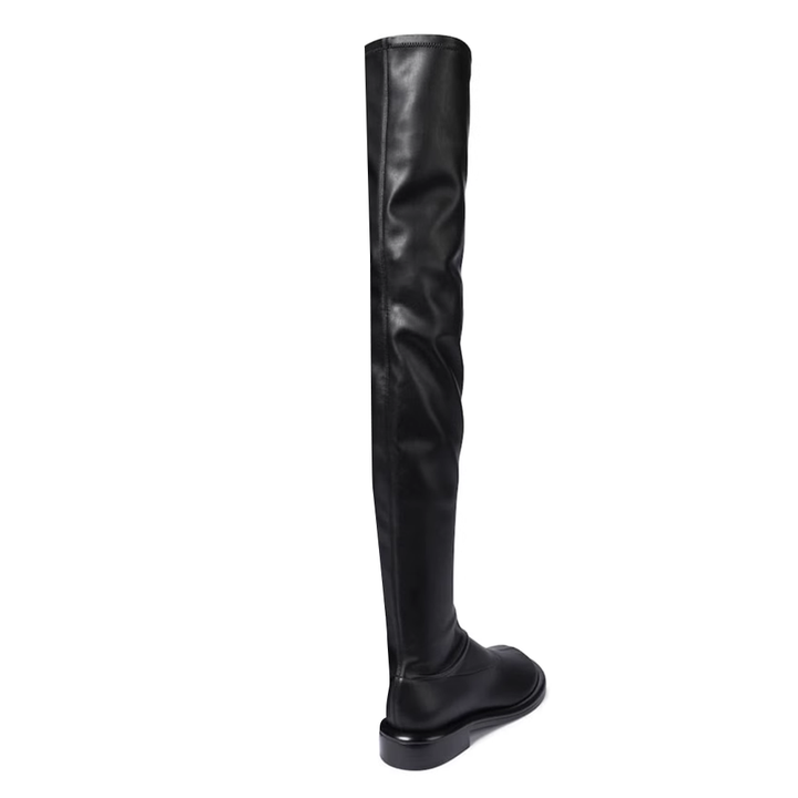 HENCA Leather Flat Knee High Boots