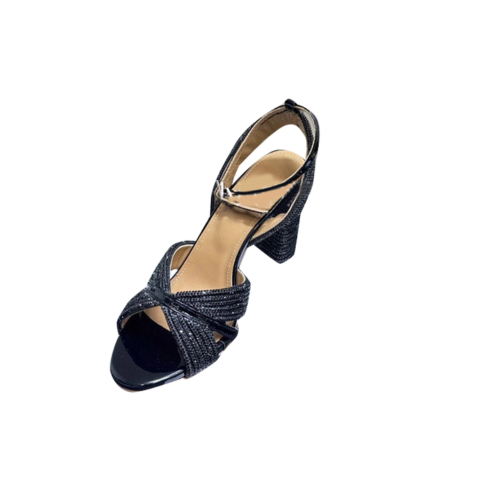 HERUH Diamante Block Heel Sandals