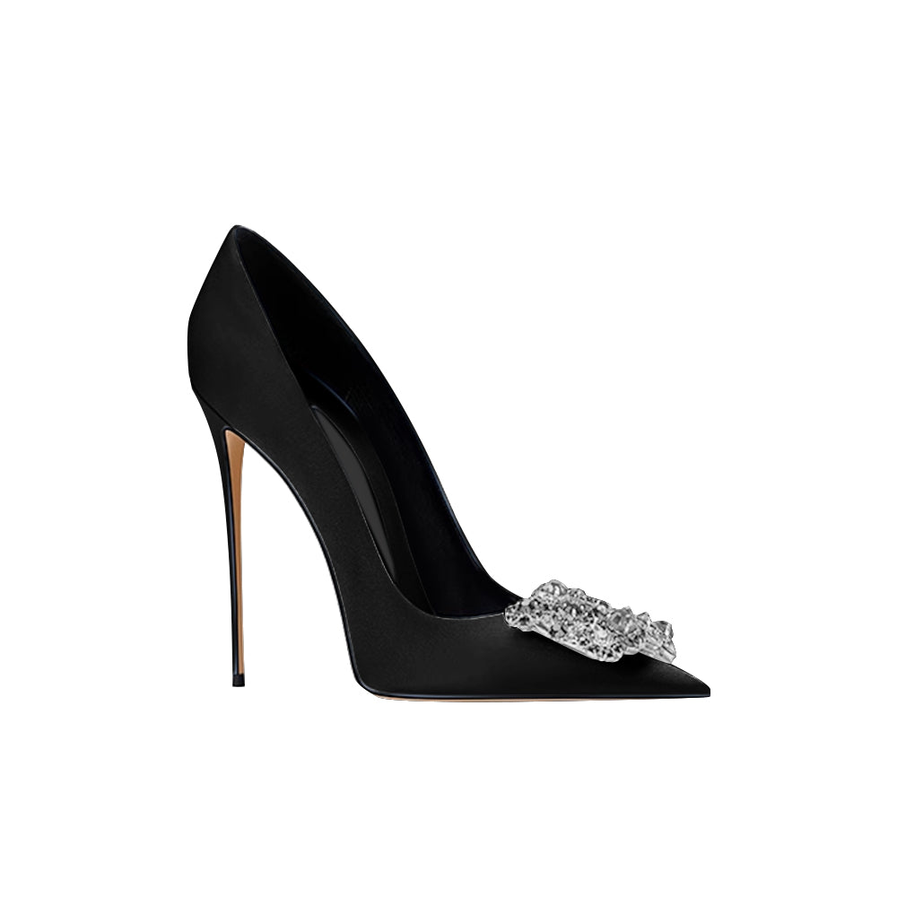 HOIME Diamante Bucked High Heel Pumps - 10cm