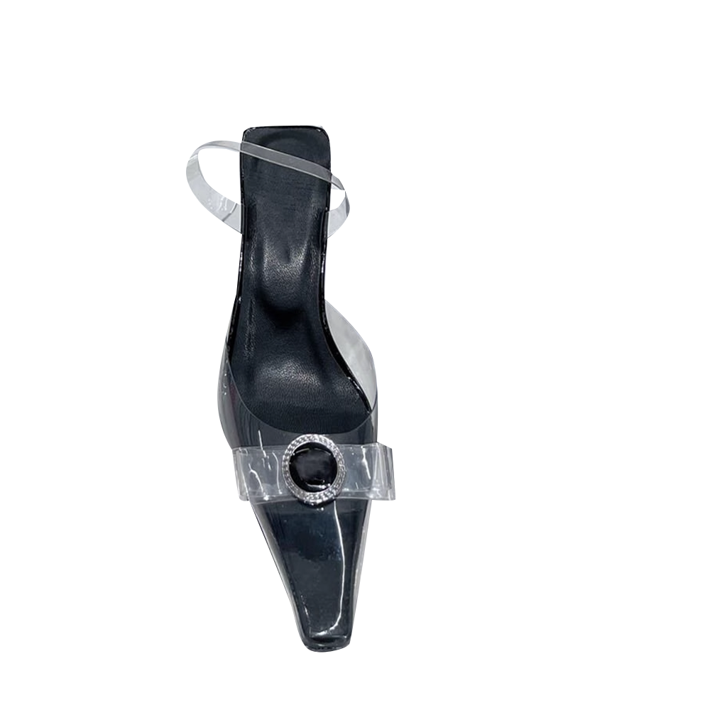 HOLRE Bow PVC Transparent Heel Sandals - 9.5cm