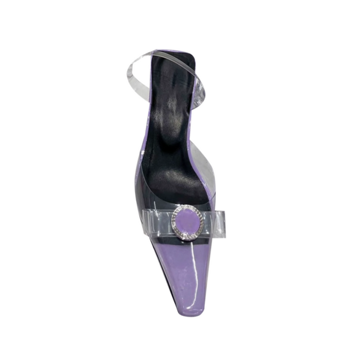 HOLRE Bow PVC Transparent Heel Sandals - 6cm